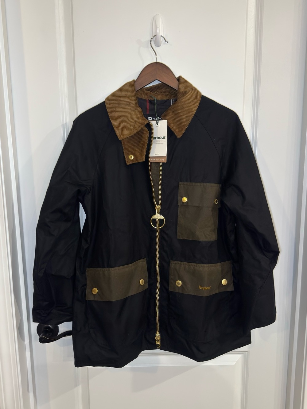 Barbour Luella Wax Jacket in Black
